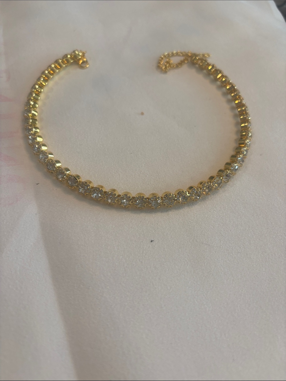 Fashion Jewelry Gold choker Crystal Link Necklace